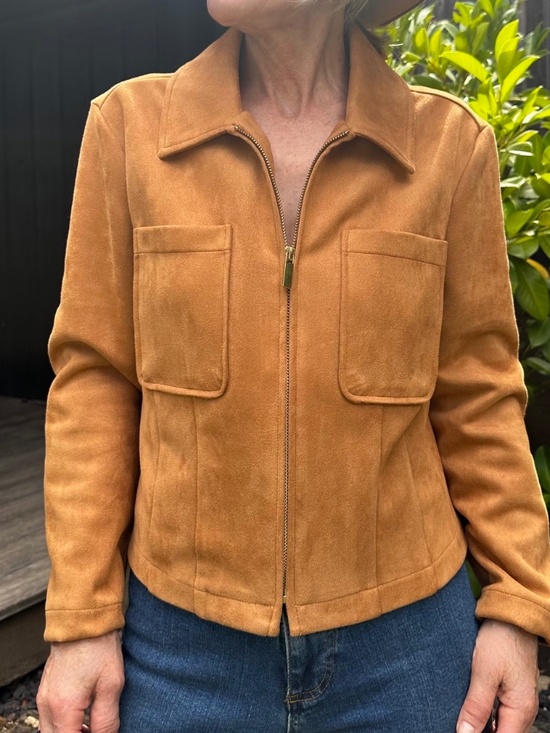 Bagatelle Jackets & Blazers - Stunning Bagatelle faux suede jacket in a Carmel Brown.